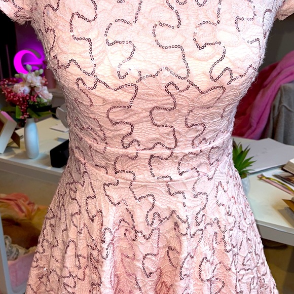 Pastel Pink Sequin Party Dress - Picture 4 of 12